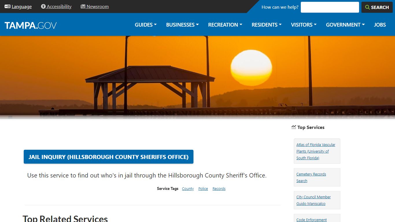 Jail Inquiry (Hillsborough County Sheriffs Office) | City of Tampa